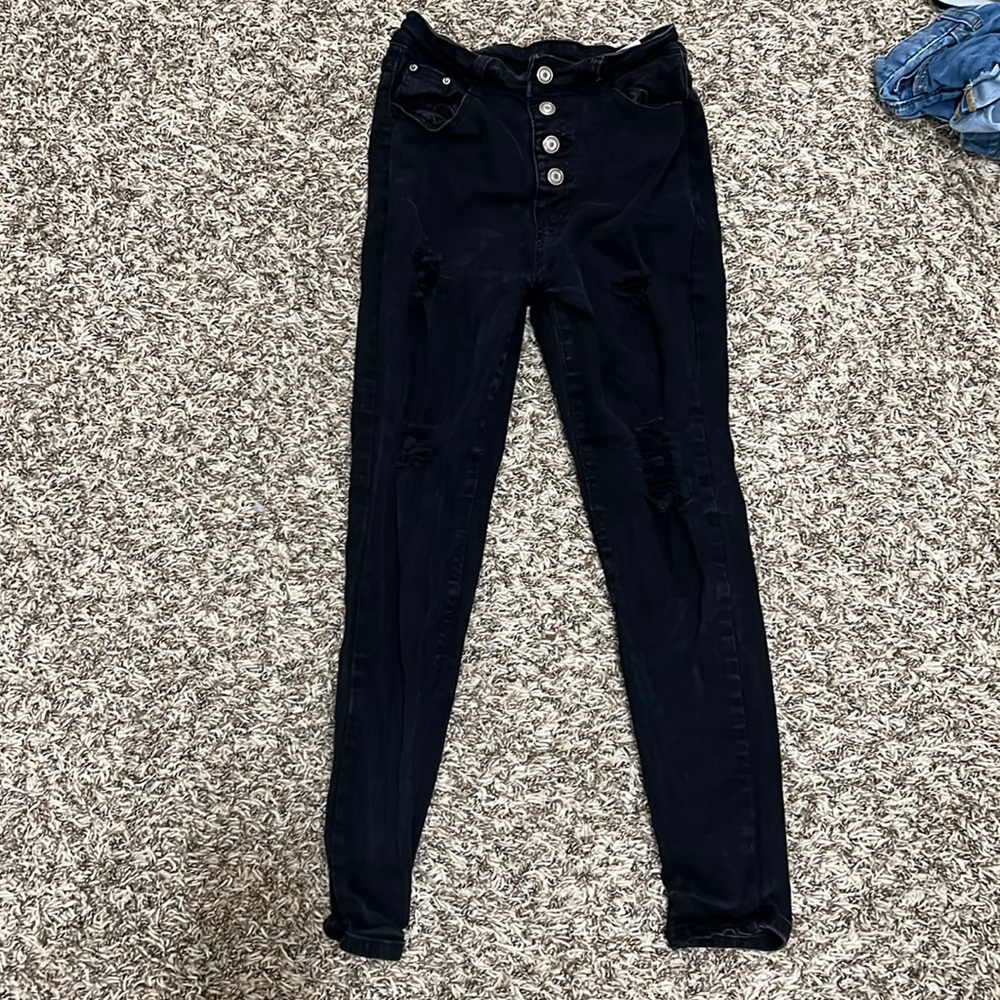 Black Skinny Ripped Jeans
